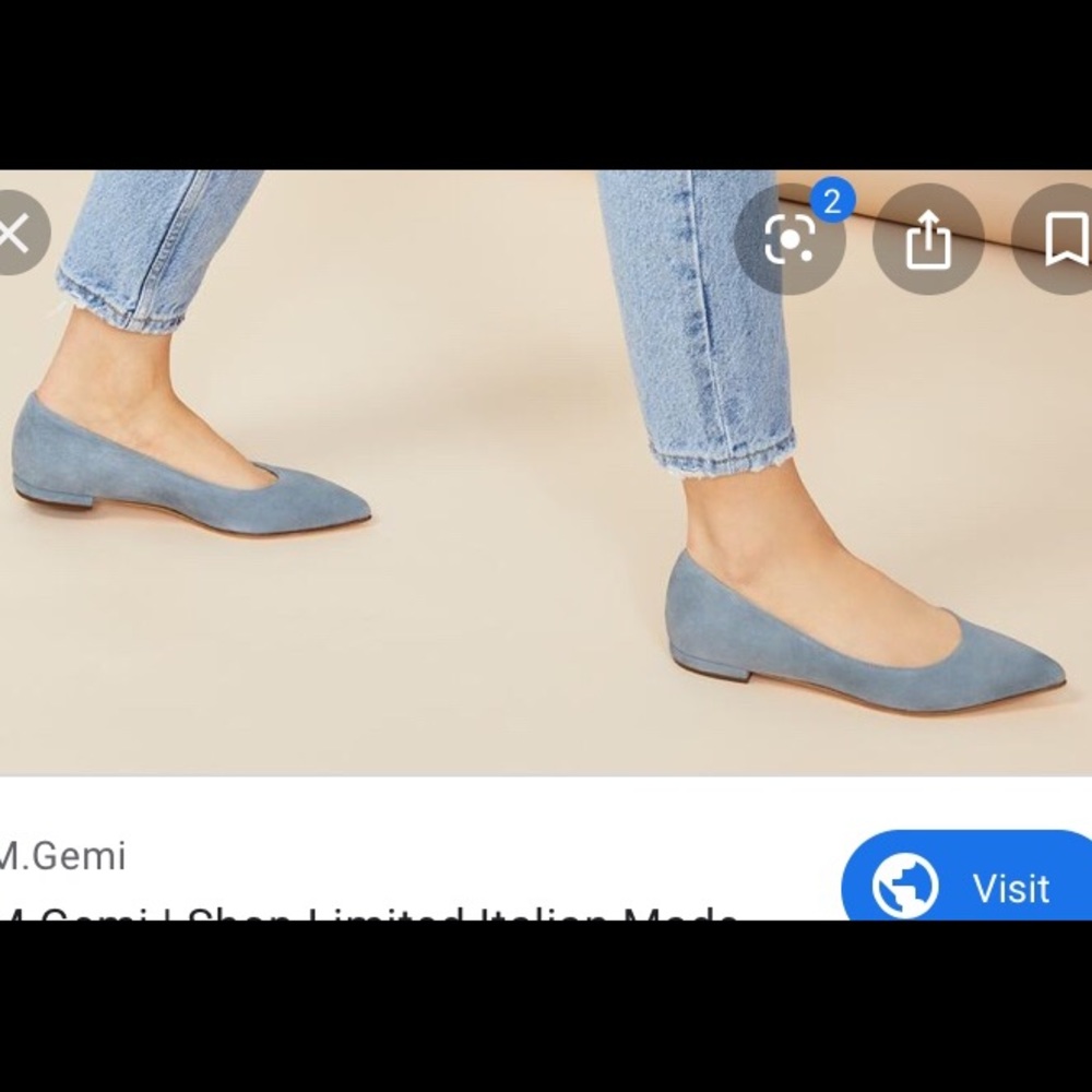 MSOLD! M. Gemi La Fortuna Blue Suede Flat Size 9 - Picture 2 of 6